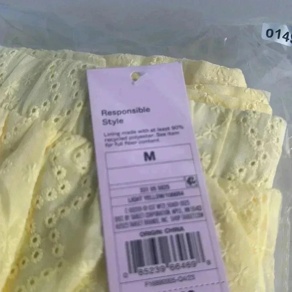 Women’s Skirt Tiered Ruffled Eyelet Yellow Elastic Waist WILD FABLE choose size - Picture 9 of 9
